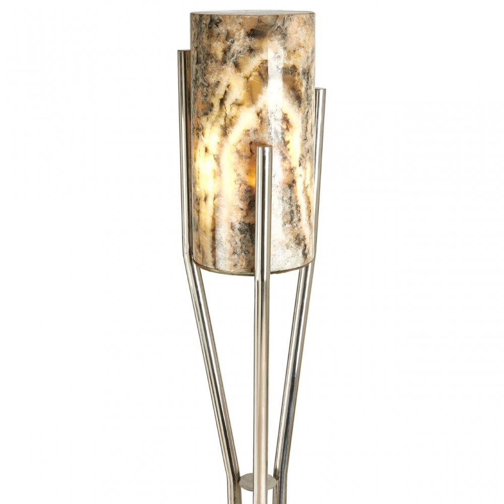 Artefacto Onyx Stone Floor Lamp Silver