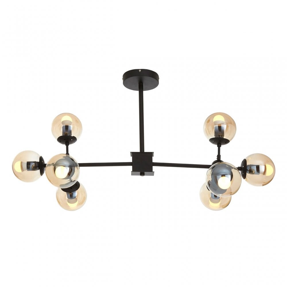 Starship 8 Bulb Pendant Light Black