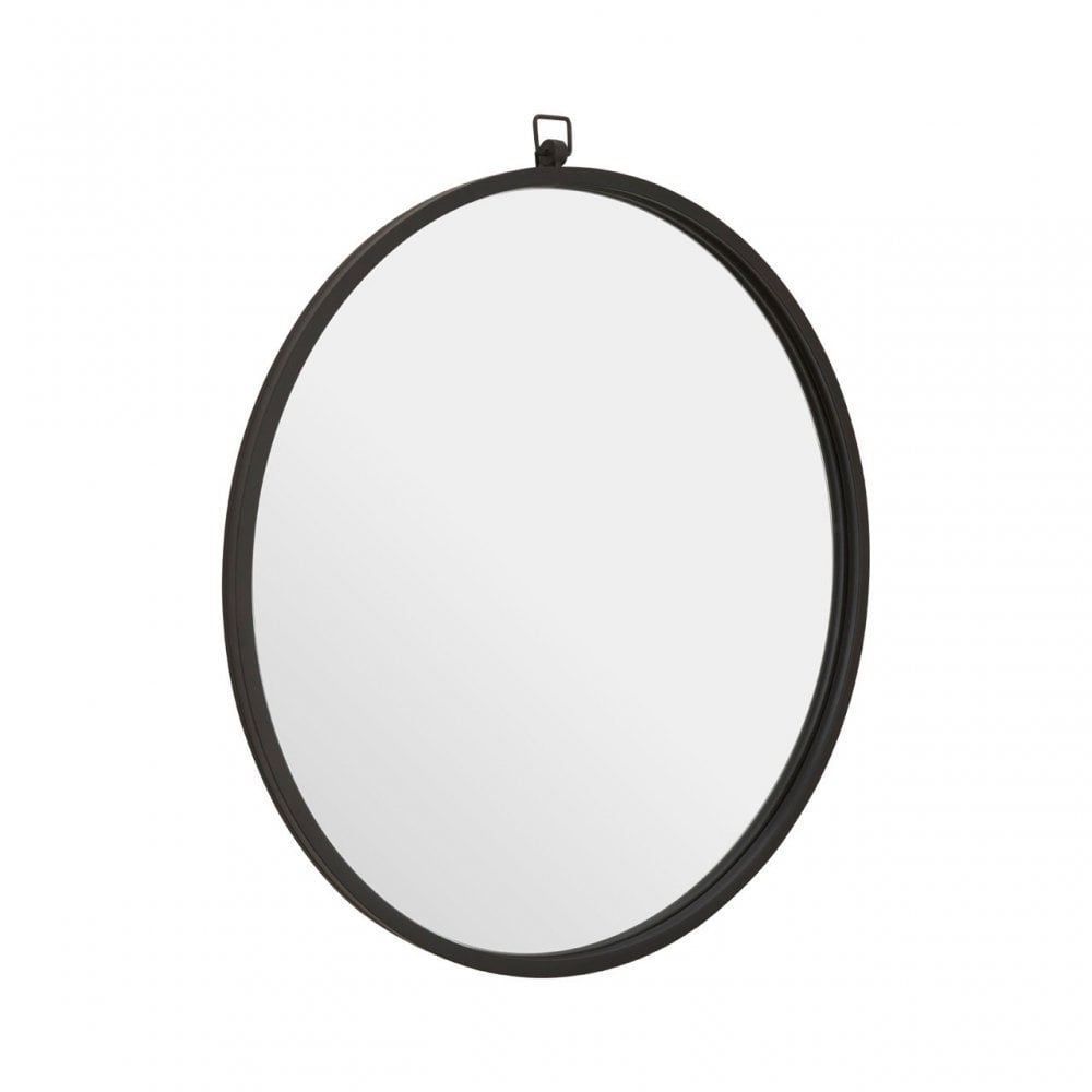 Jacen Round Wall Mirror Black