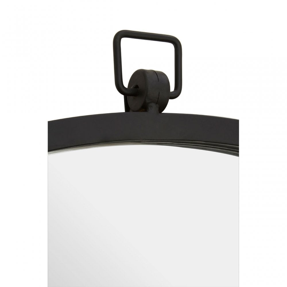 Jacen Round Wall Mirror Black
