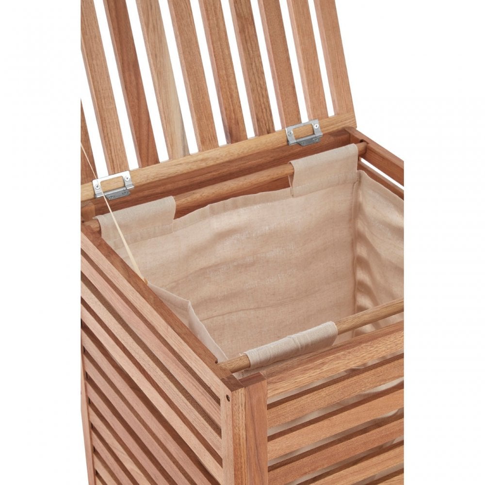 Walnut Wood Laundry Hamper Natural