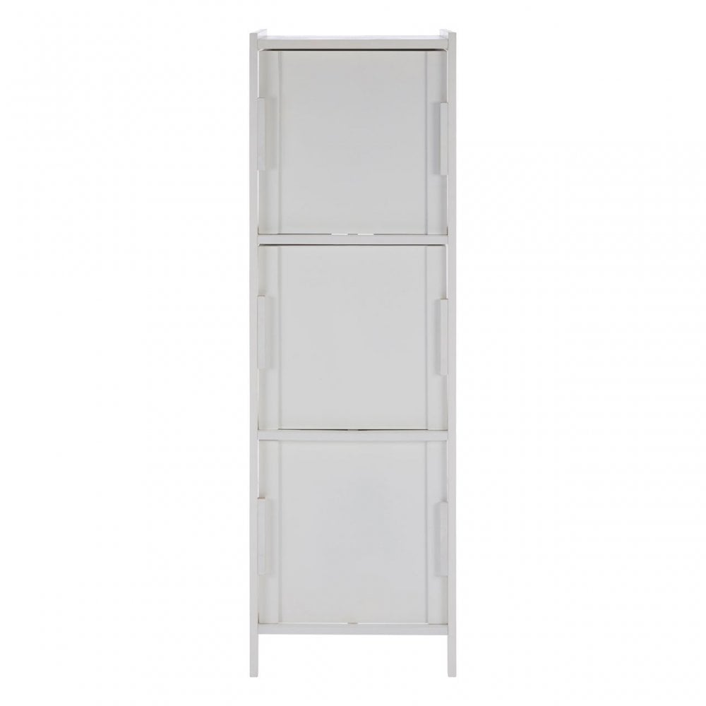3 Drawer Rustic Bathroom Shelf Unit White
