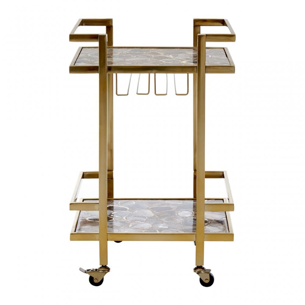 Vita Gold Finish Drinks Trolley Gold