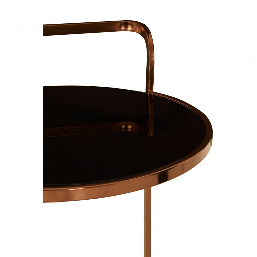 Pantino2 Tier Gold Finish Drinks Trolley Black