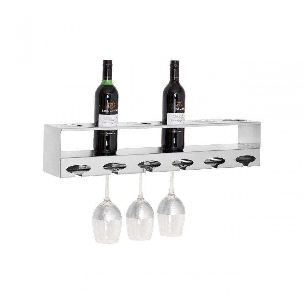 Donal 6 Bottle Silver Finish Wine Rack Silver