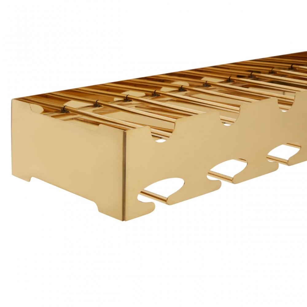 Donal 6 Bottle Gold Finish Wine Rack Rose Gold