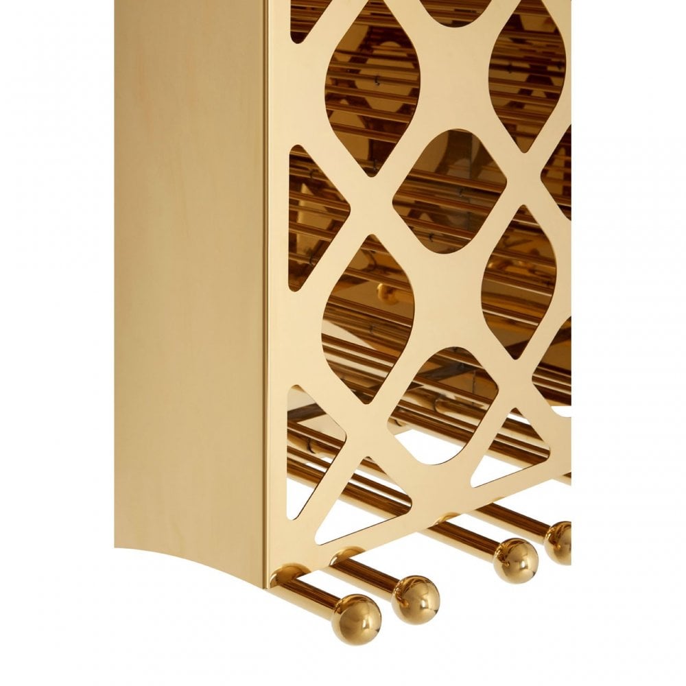 Donal 12 Bottle Gold Finish Wine Rack Gold
