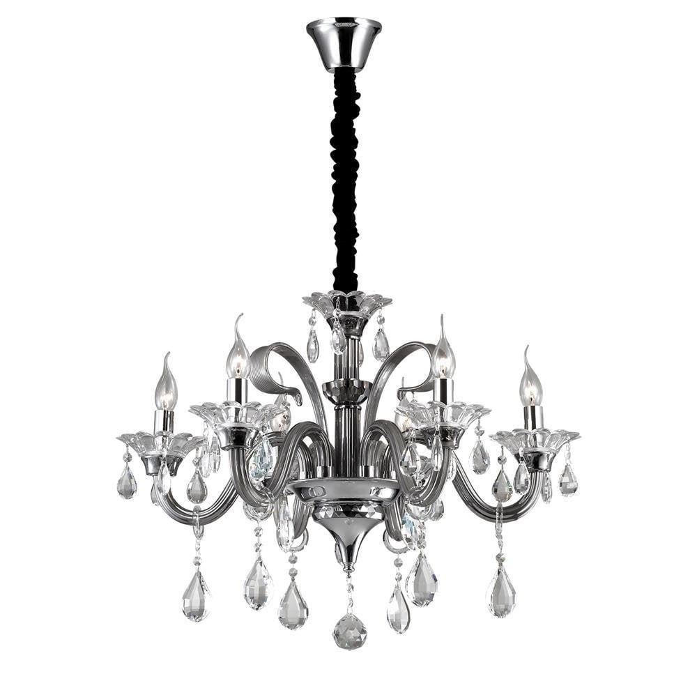 Grandiose Six-Light Chandelier in Elegant Grey
