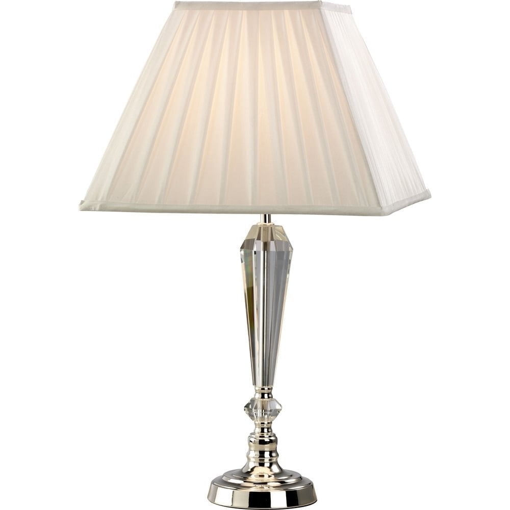 Freya Elegance Crystal Table Lamp in Silver - Shade Not Included