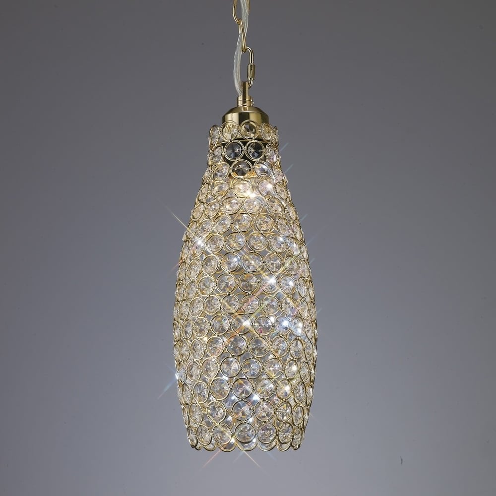 Glamorous Kudo French Gold & Crystal Drum Shade Lampshade
