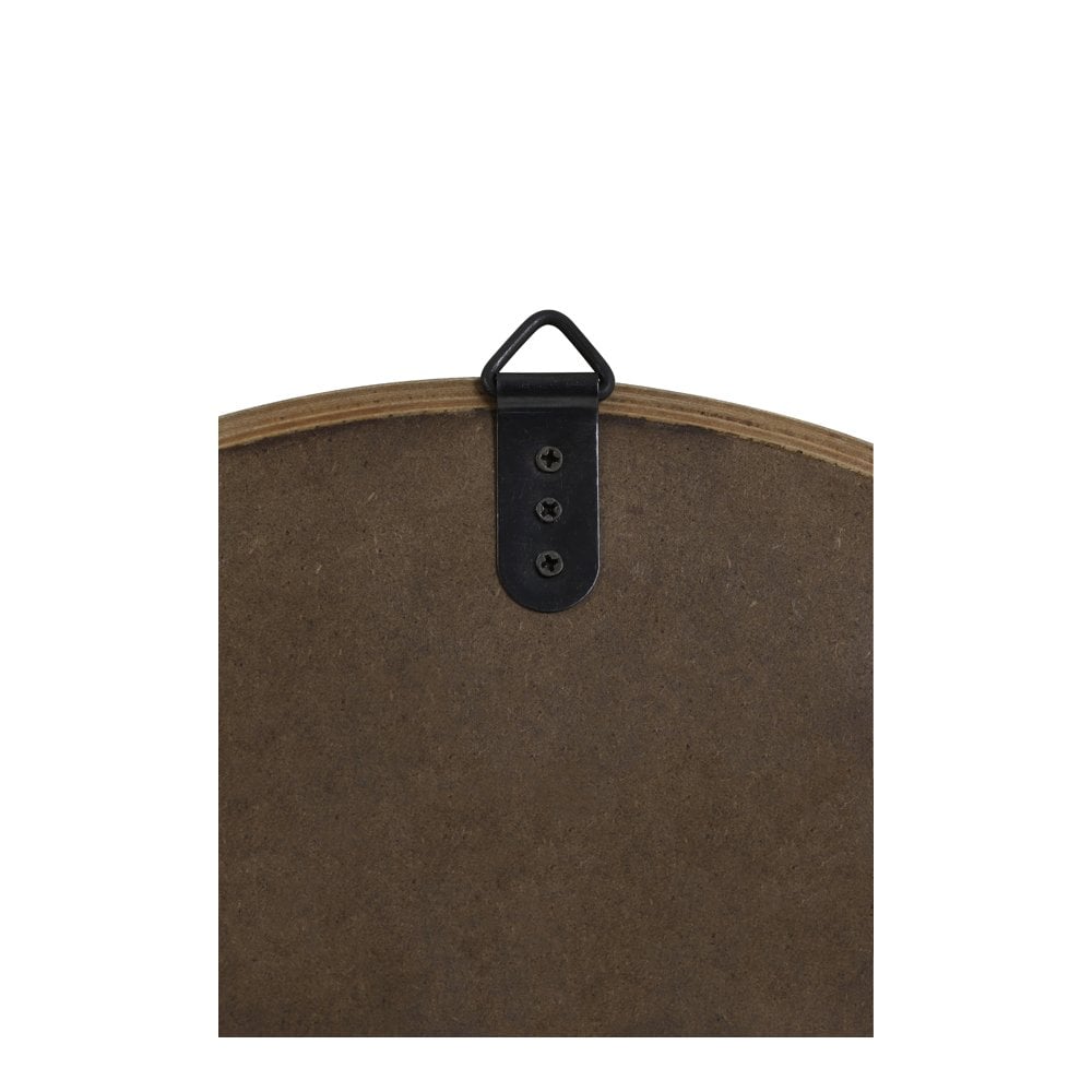 Dark Brown Viria Wood Round Mirror - 56x11cm