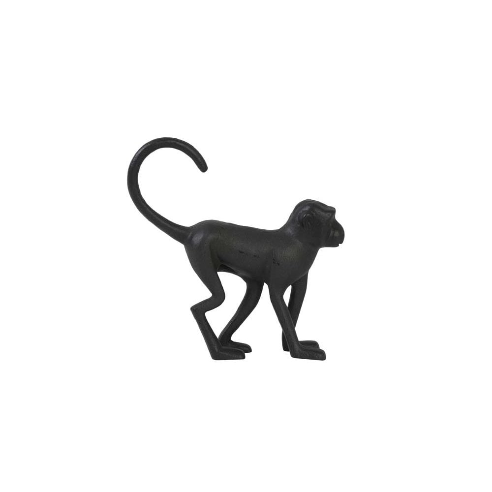 Title: Matte Black Metal Monkey Ornament - 17x4.5x17cm Decor Piece