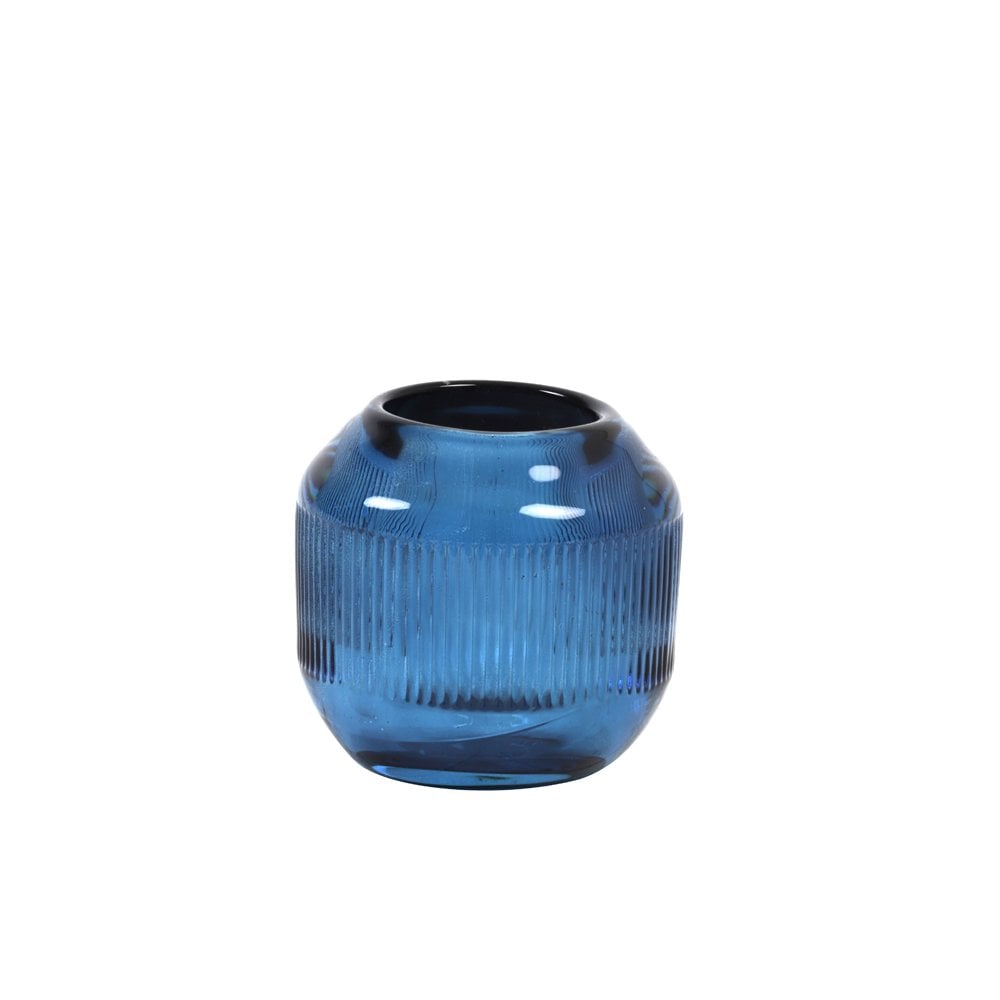 Blue Pepper Tealight Holder - 9cm Glass Decor Piece