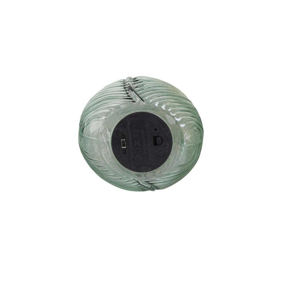 Elegant Blue Leaf LED Glass Table Lamp - 15cm Height