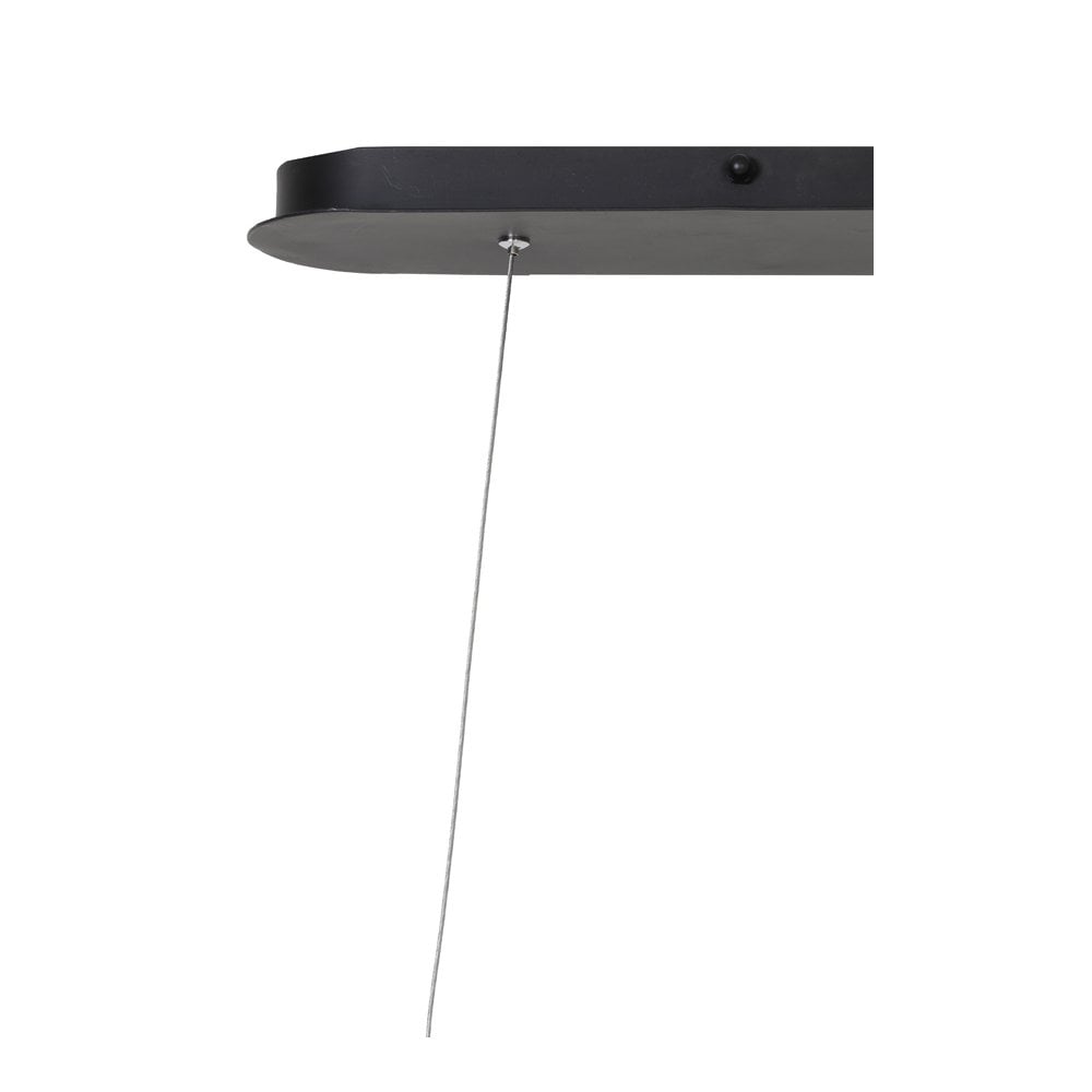 Sleek Black Banu Wood Metal Pendant Lamp - 4 Light Rectangle Design