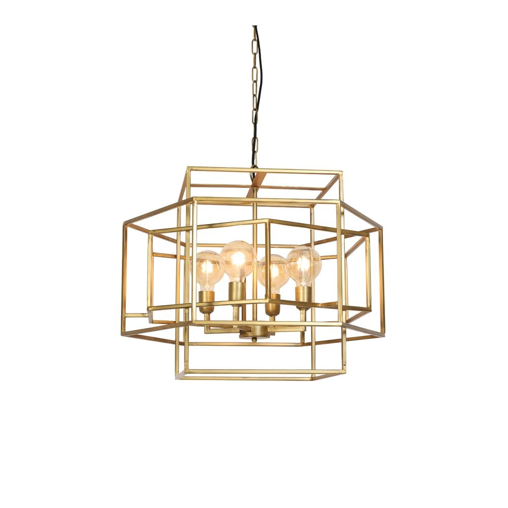 Antique Gold Dalisia 4-Light Pendant Lamp 69x64x56cm