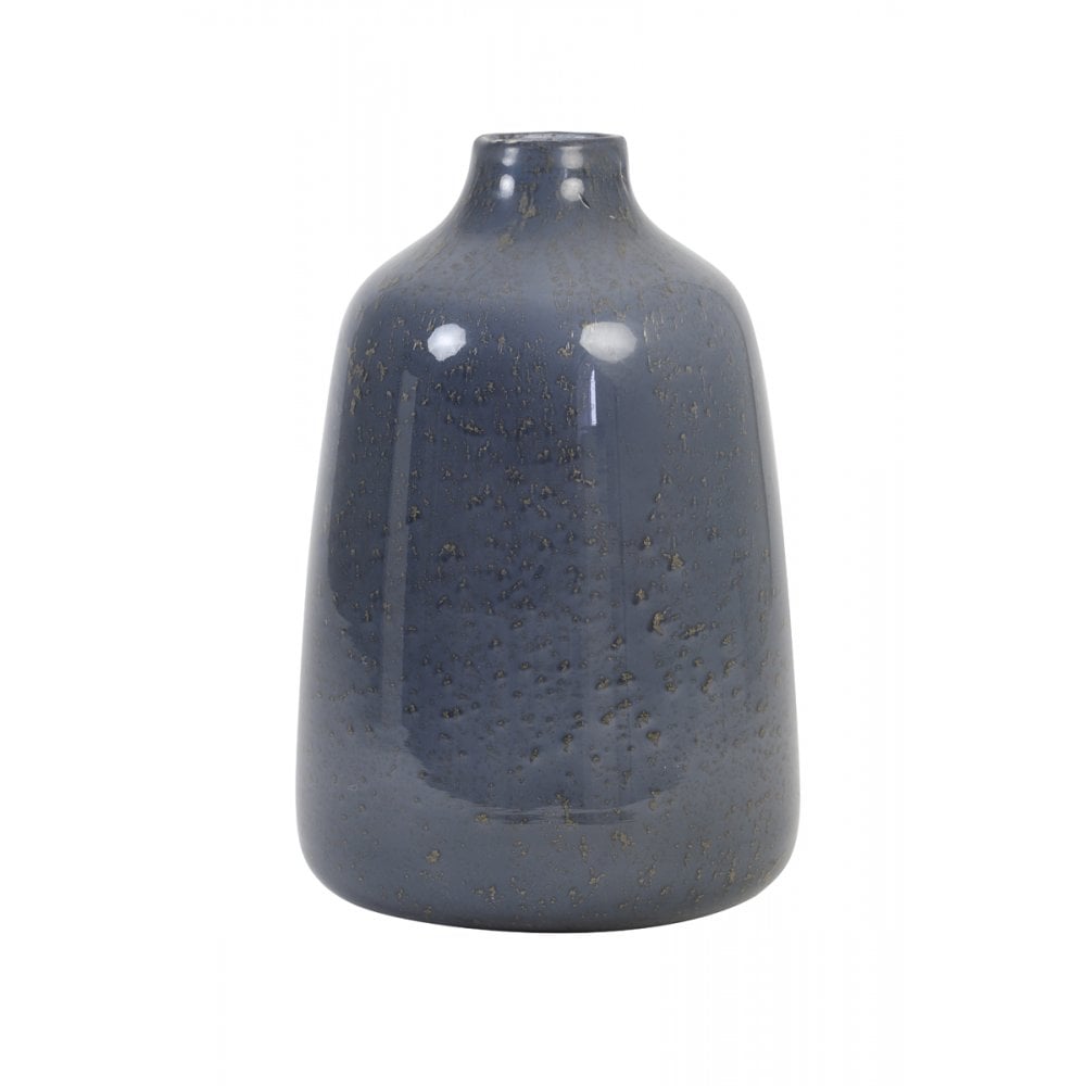 Stone-Finish Grey Glass Vase 20x30cm - Deoni Collection