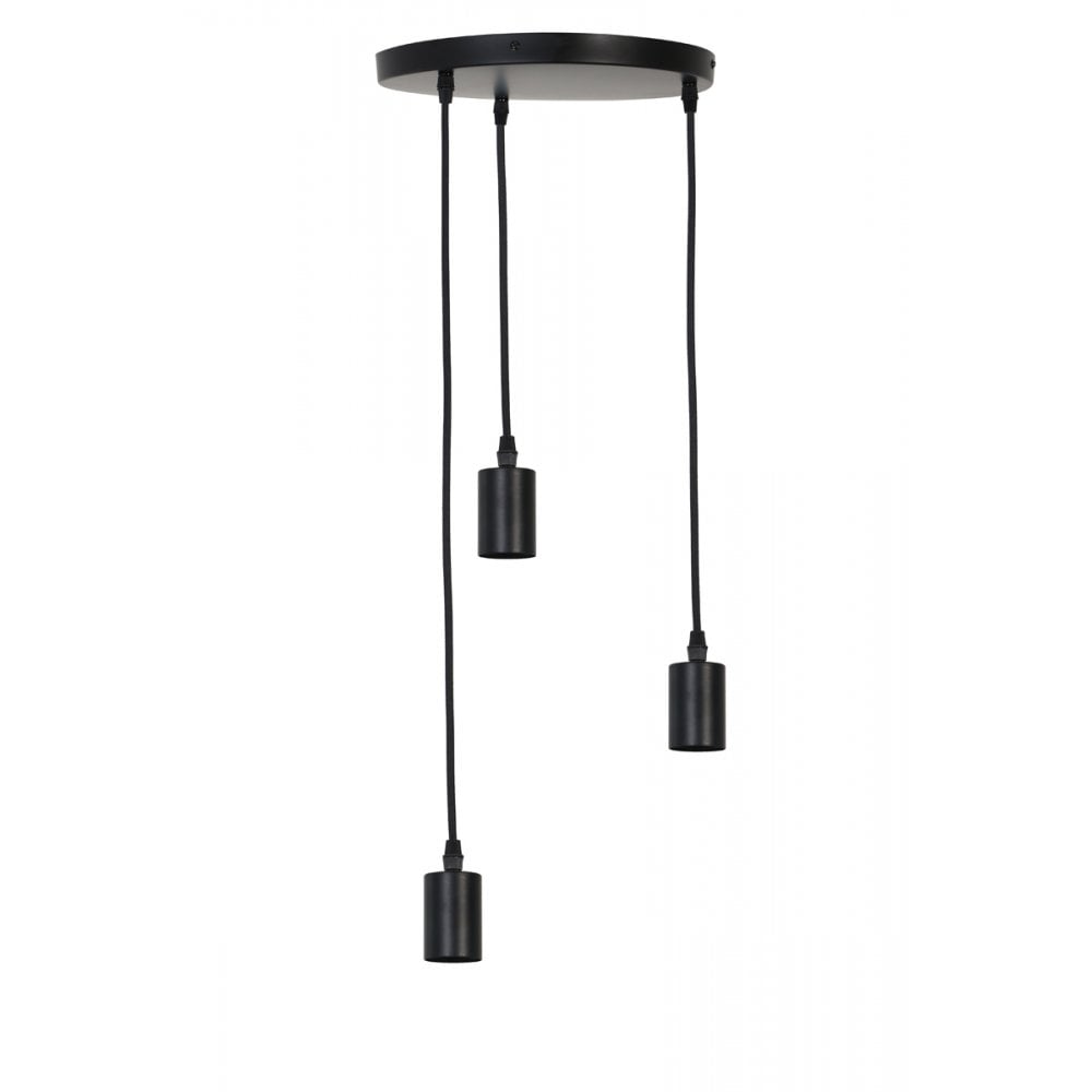 Elegant Trio Pendant Lamp in Matte Black Finish