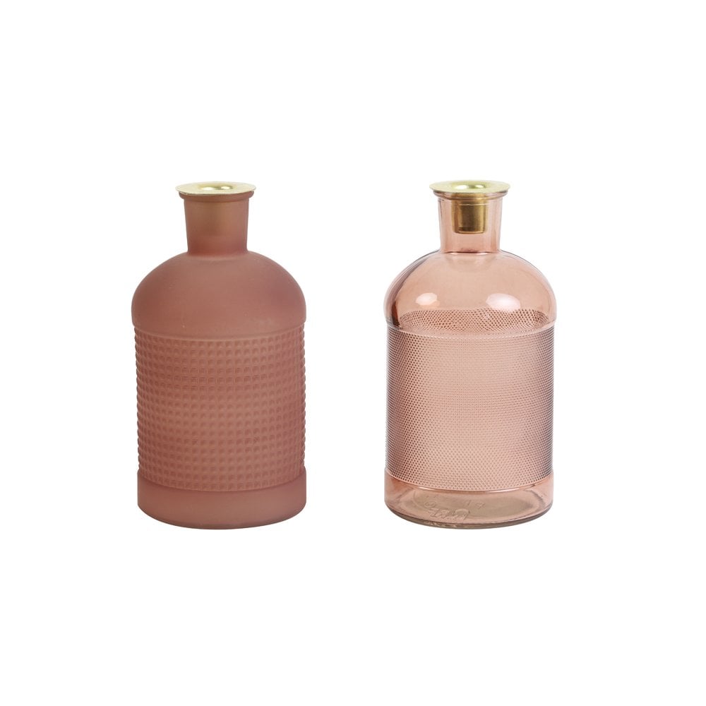 Elisa Glass Stone Red Candle Holder Set - 10x20cm Elegant Home Decor