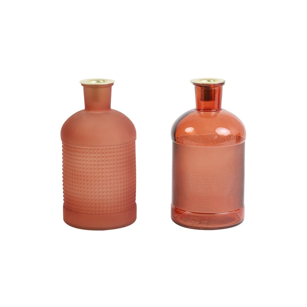 Dual-Purpose Terra Glass Candle/Bottle Holder Set (10x20cm) - Elisa Collection