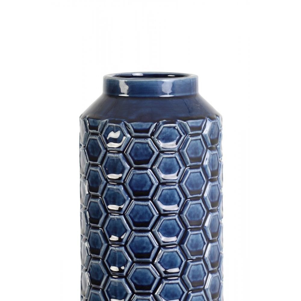 Elegant Round Blue Ceramic Vase - 16.5x43cm Taverne Collection