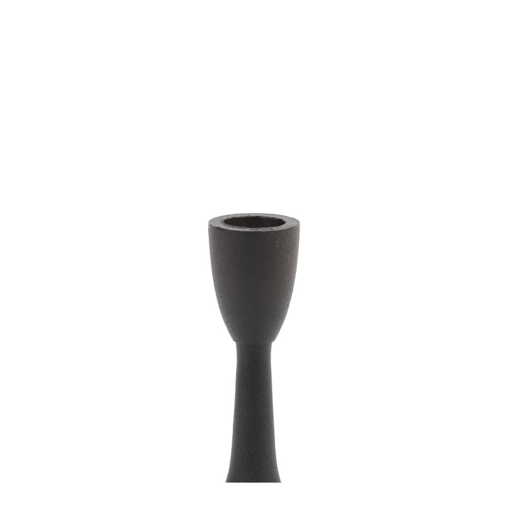 Sleek Culby Matte Black Candle Holder - 5.5x15cm