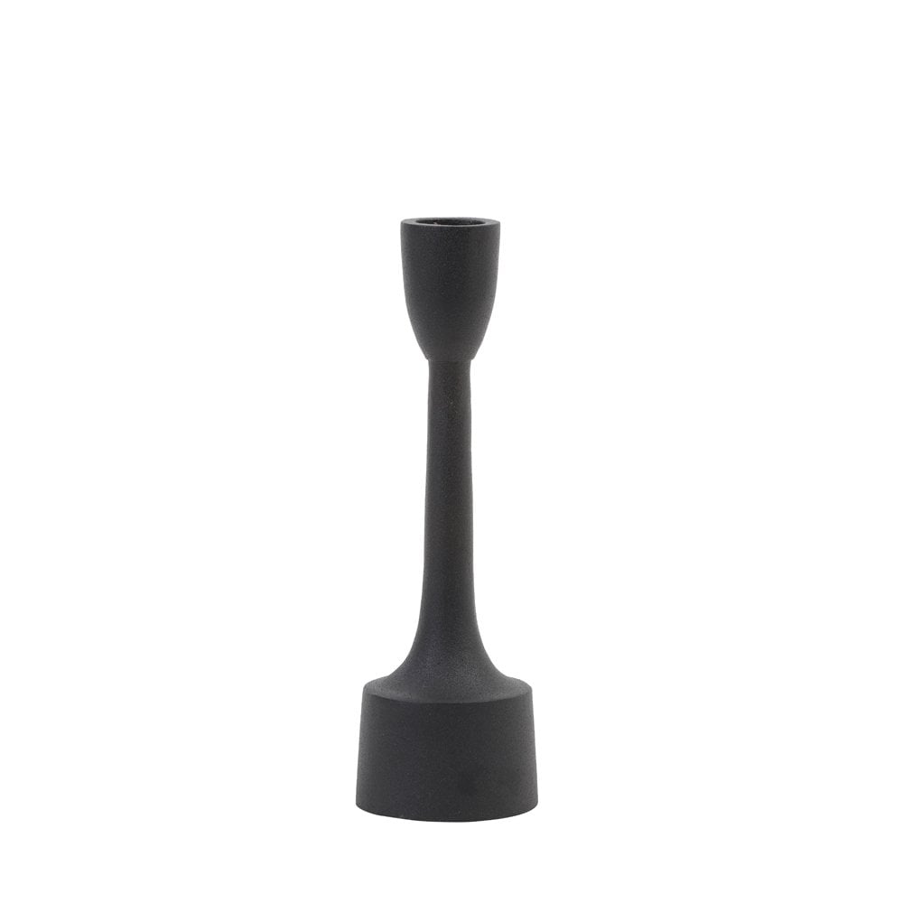 Matte Black Culby Metal Candle Holder - 18.5cm Tall