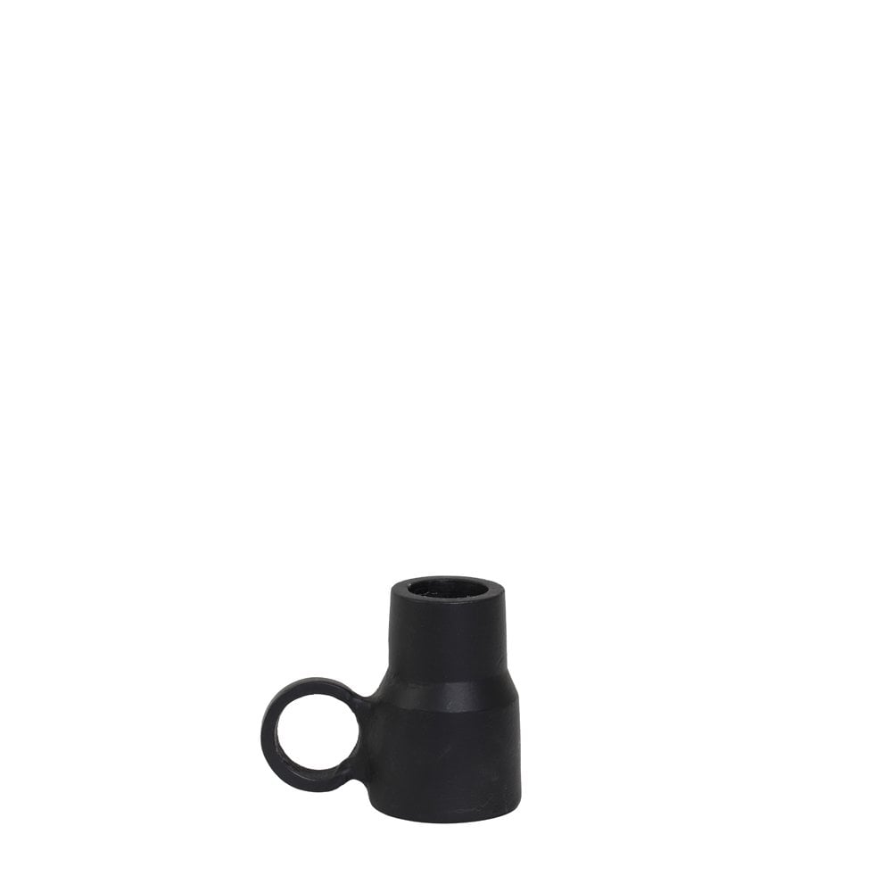Matte Black Oppilo Round Candle Holder - 6.5cm