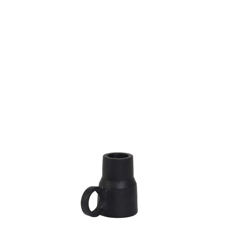 Matte Black Oppilo Round Candle Holder - 6.5cm