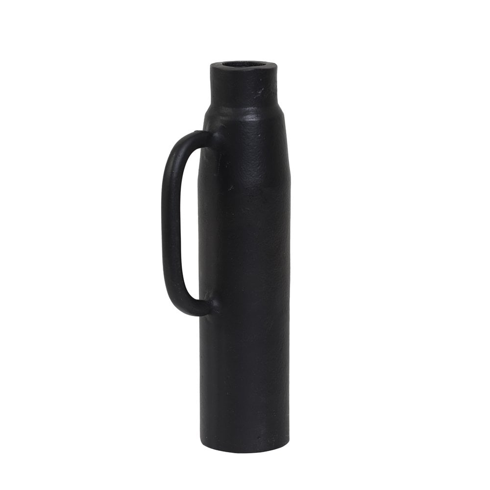 Matte Black Oppilo Round Metal Candle Holder - 21cm