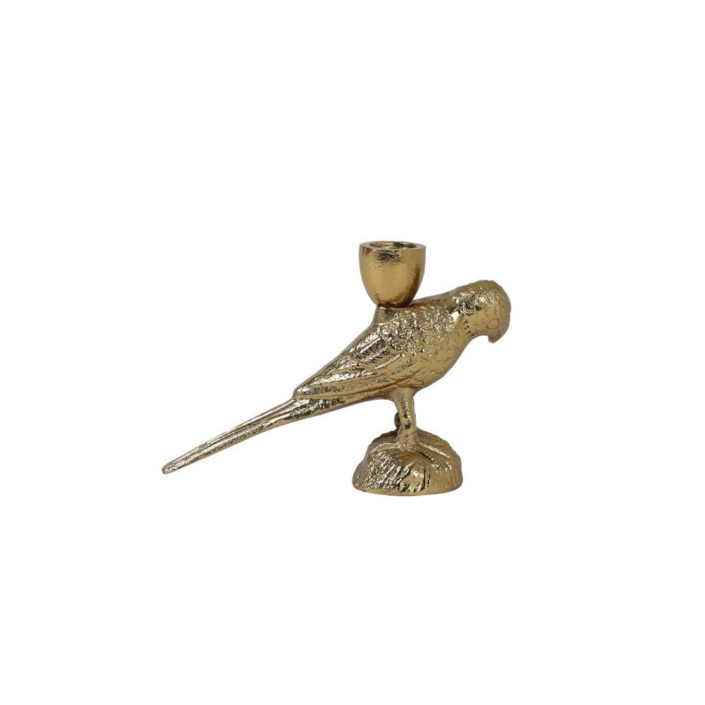 Golden Bird Metal Candle Holder - 16x6x12cm