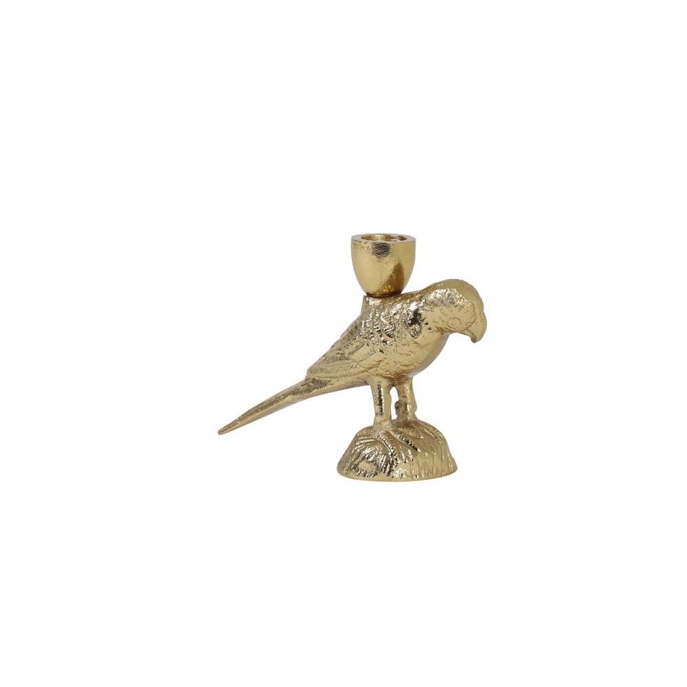 Golden Bird Metal Candle Holder - 16x6x12cm