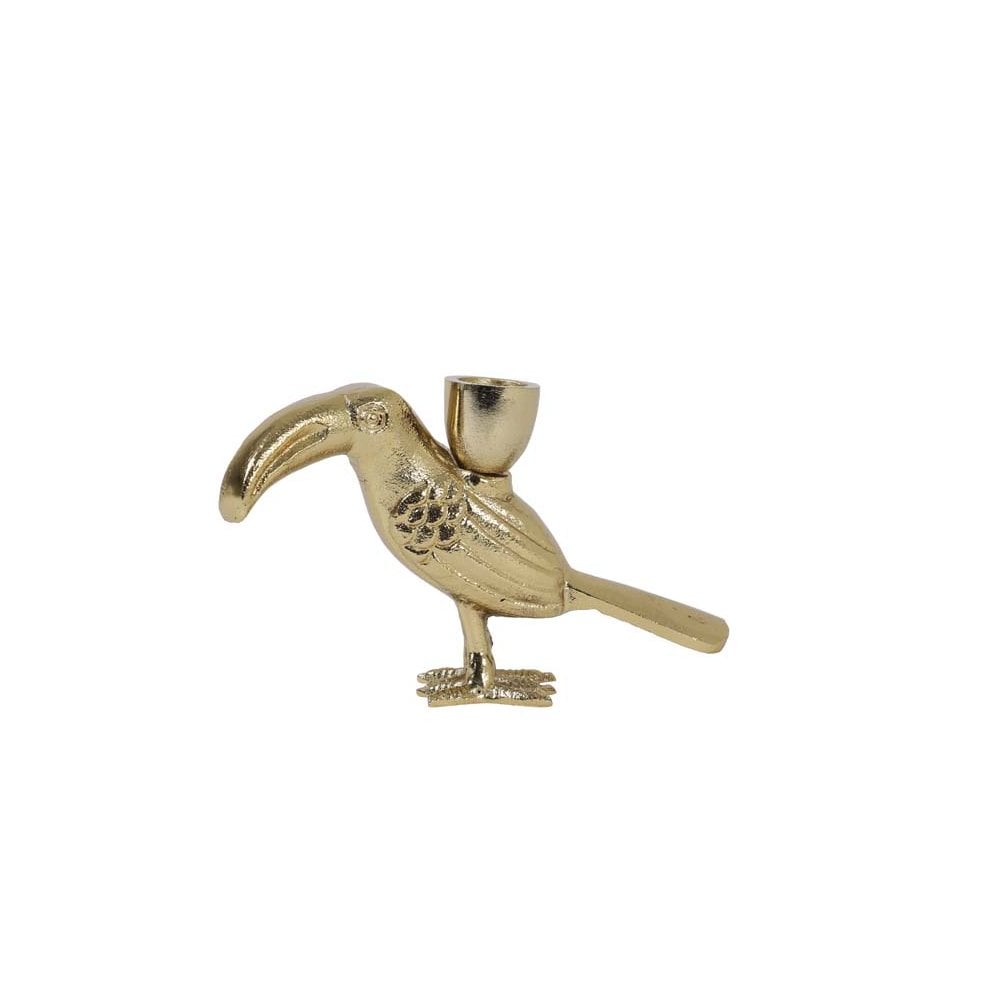 Golden Toucan Metal Candle Holder 17x4x10.5cm