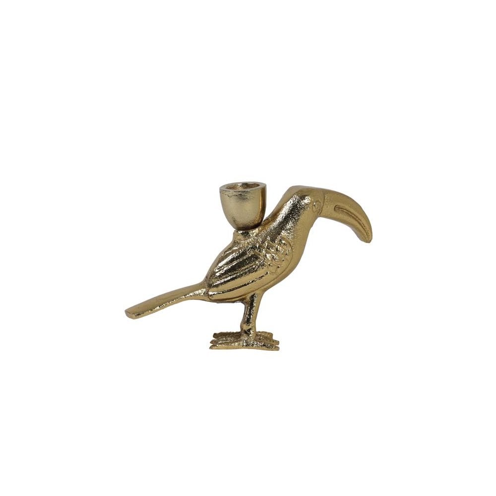 Golden Toucan Metal Candle Holder 17x4x10.5cm