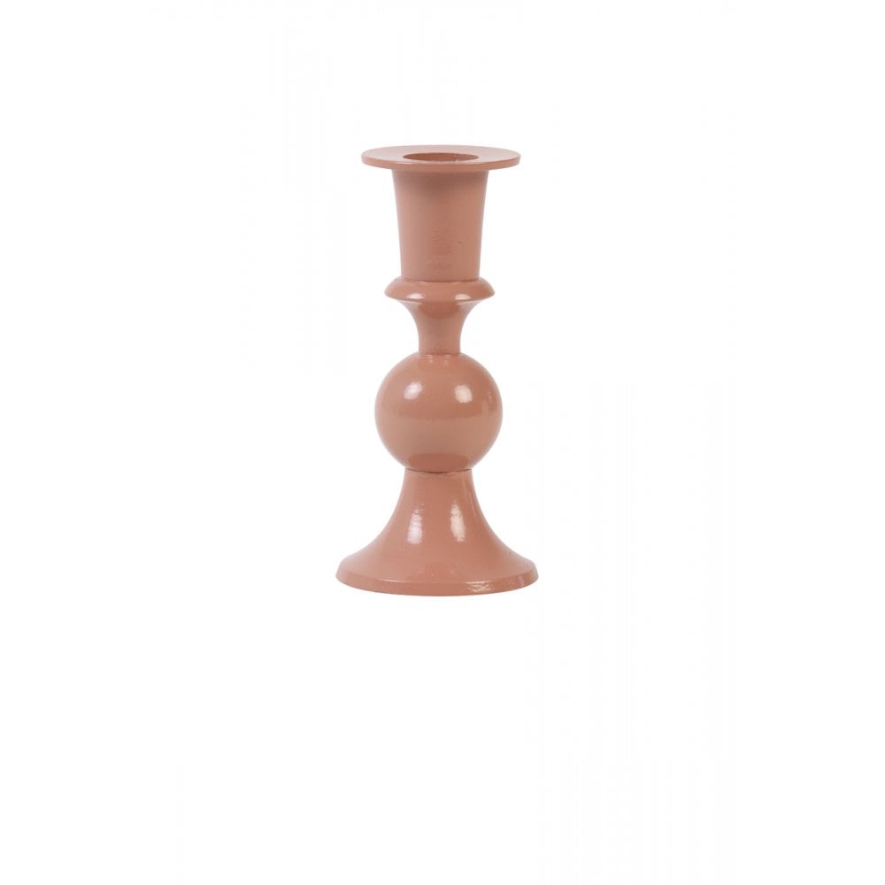 Old Pink Metal Candle Holder - 6.5x12.5cm - Lamela Collection