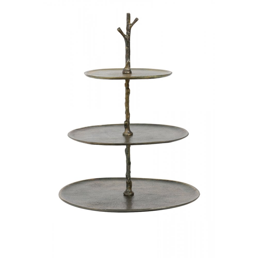 Etagere 3-Tier Vintage Brass 35x31.5x45cm Tresa Collection