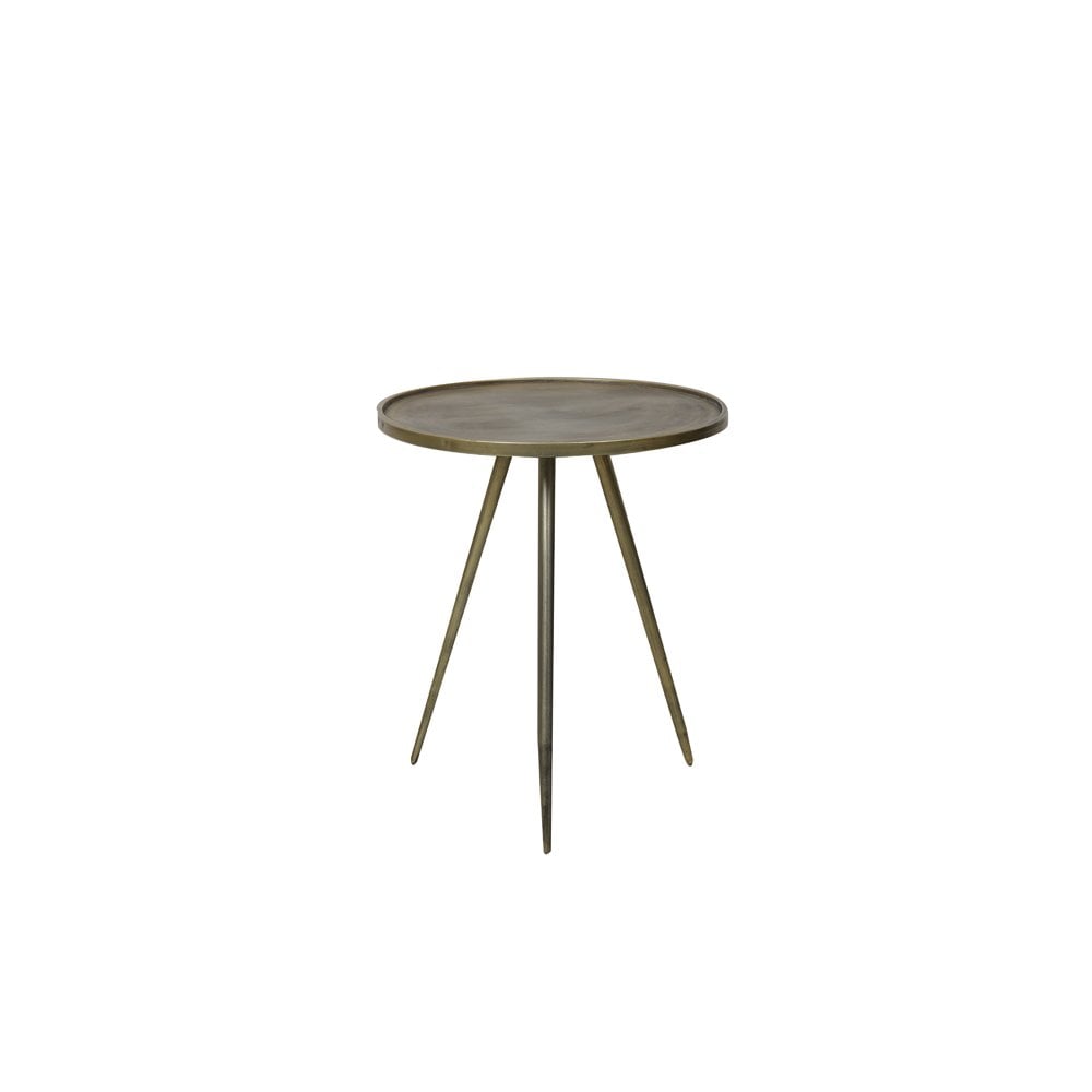 Antique Gold Round Metal Side Table 51x60cm