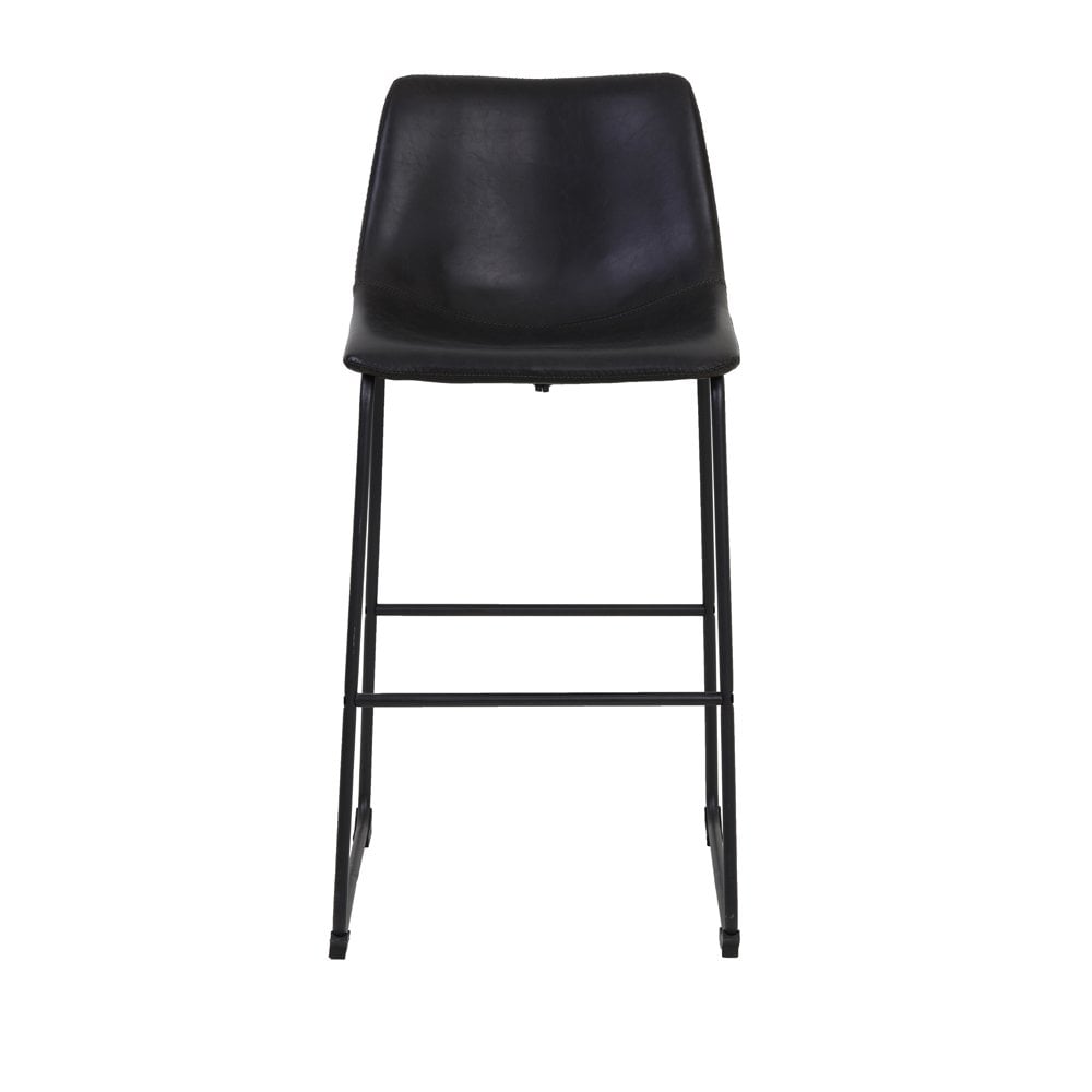 Jeddo Black Textile Tall Bar Stool - 56x46x98cm