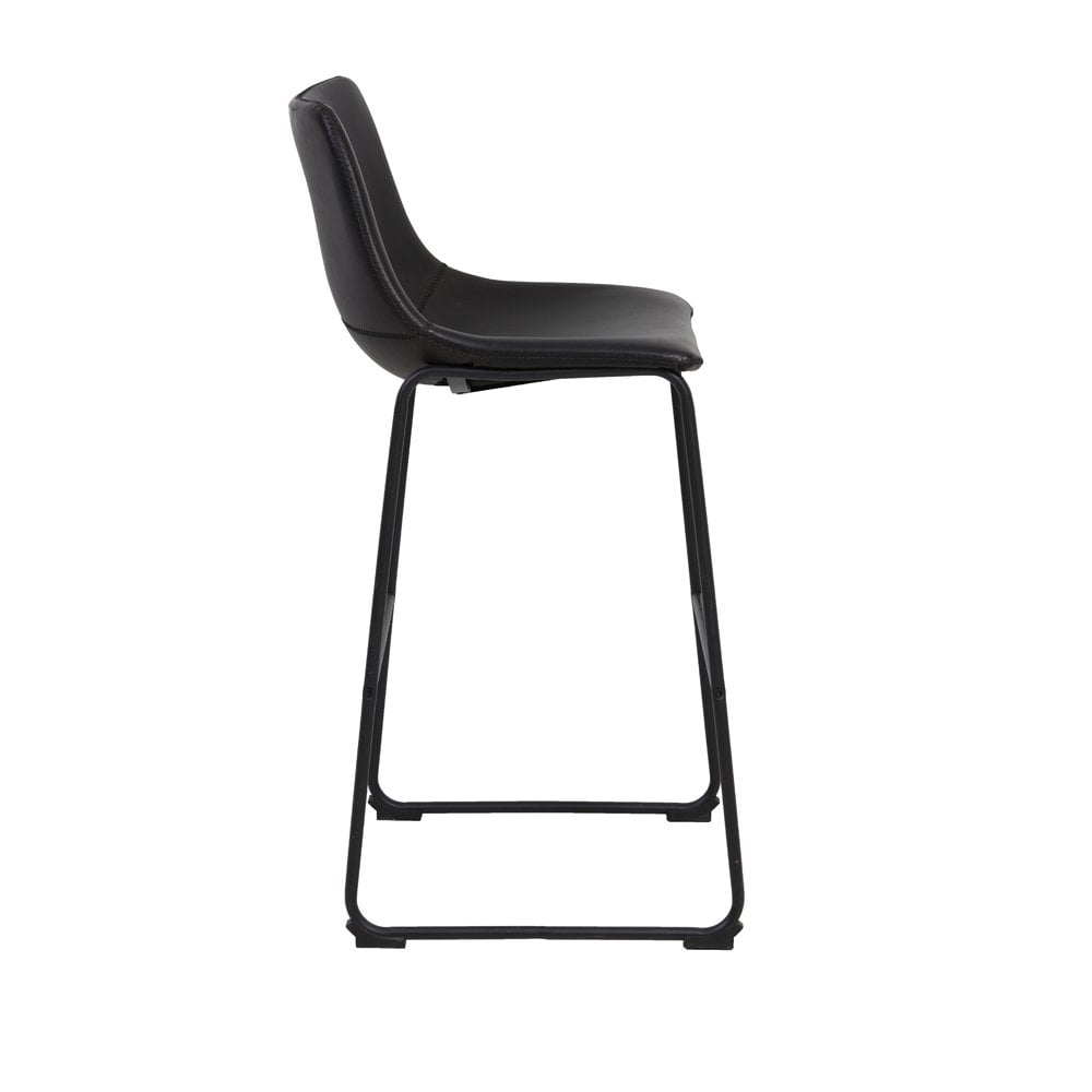 Jeddo Black Textile Tall Bar Stool - 56x46x98cm