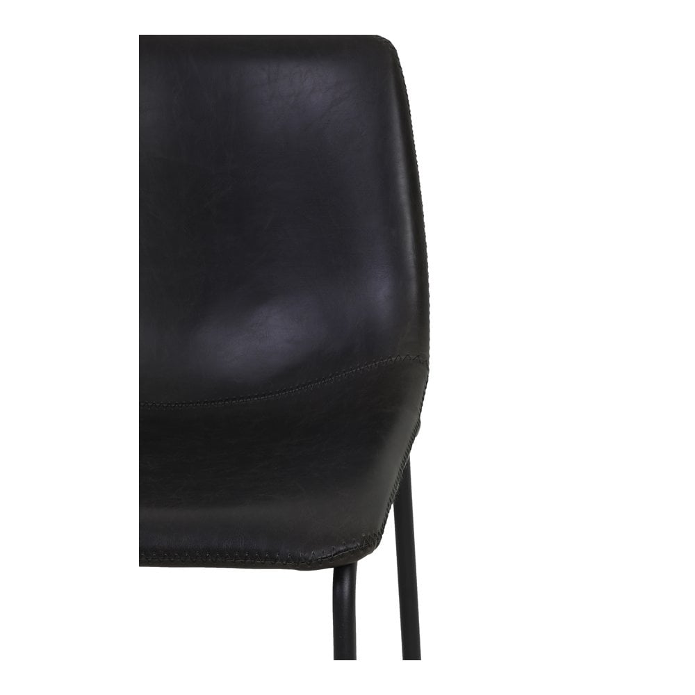 Jeddo Black Textile Tall Bar Stool - 56x46x98cm