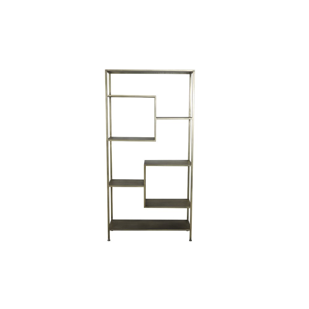 Yvana Antique Gold Rectangular Metal Cupboard 101x36x200cm