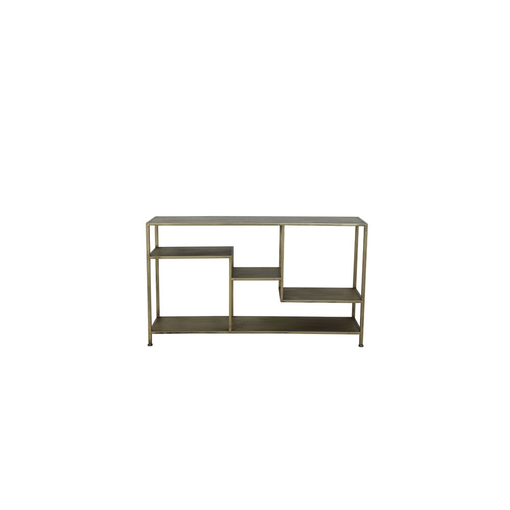 Yvana Antique Gold Rectangular Metal Console Table 141x37x81cm