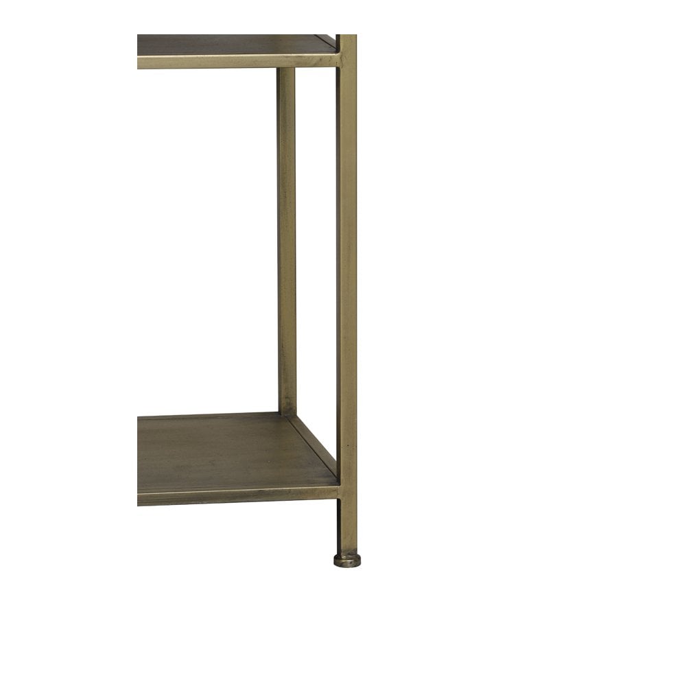 Yvana Antique Gold Rectangular Metal Console Table 141x37x81cm