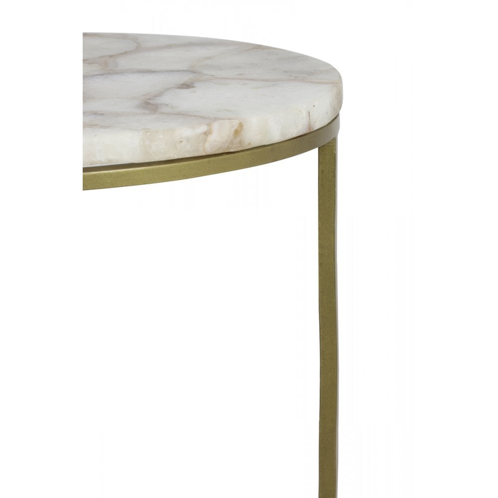 Antique Bronze Agate Nesting Side Tables Set