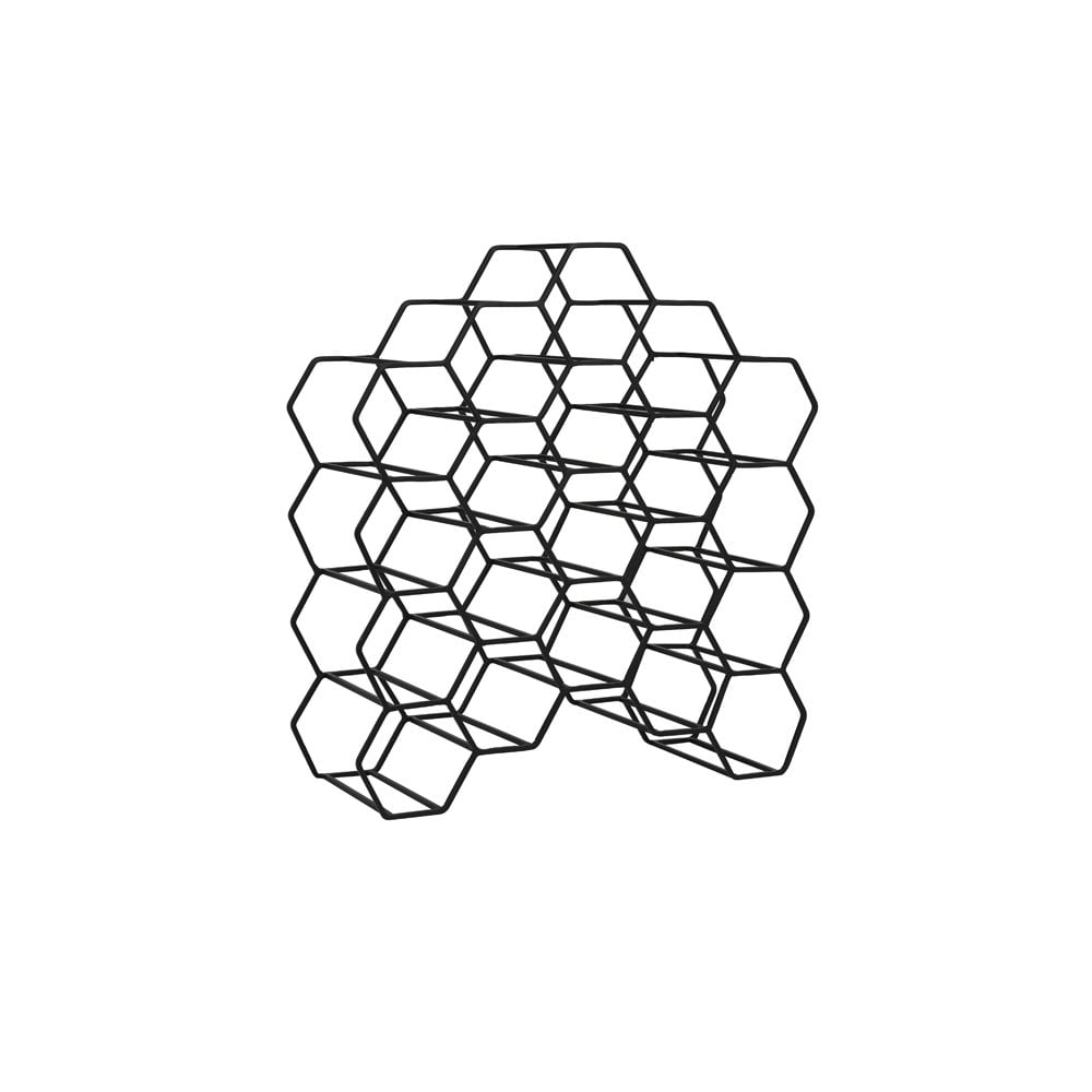 20-Bottle Metal Wine Rack - Salbris Collection, Matte Black Finish