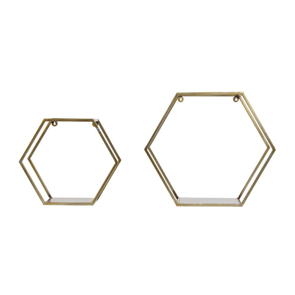 Vintage Bronze Dual Wall Rack Set 59x25x51cm