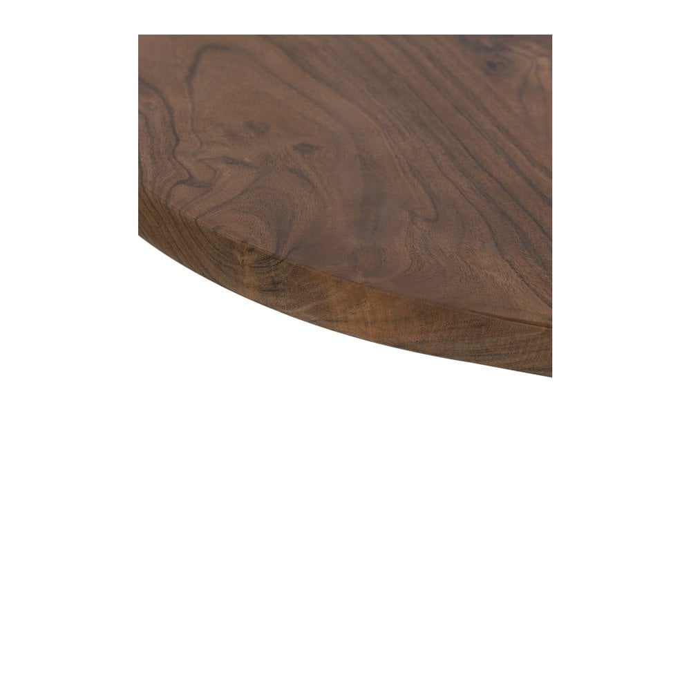 Round Acacia Dining Table with Black Base 140cm
