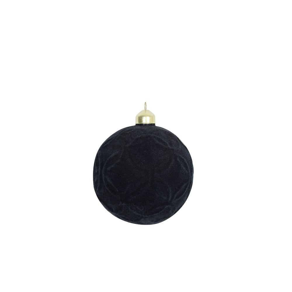Velvet Midnight Blue Glass Christmas Ornament 10x10cm