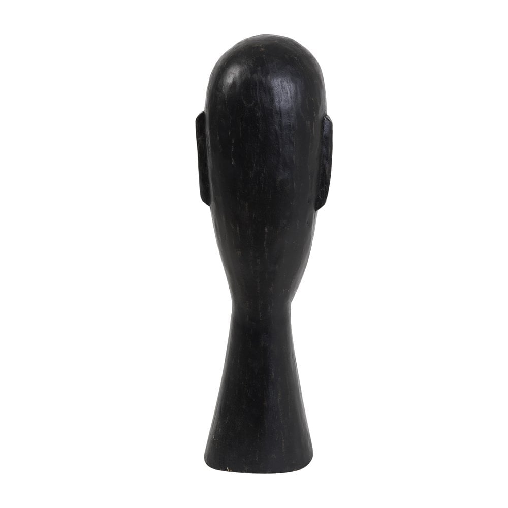 Sculpted Black Mango Wood Head Ornament 52cm