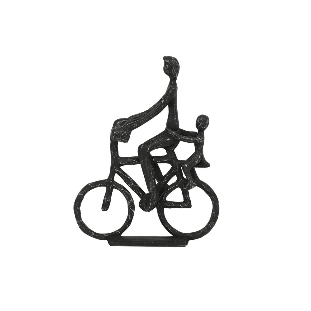 Cyclist Sculpture 24x6x30cm in Antique Black Pearl Finish